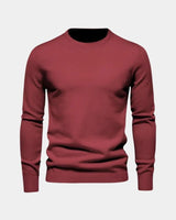 Rene | Herren Minimalistischer Pullover – Minimal Pullover Herren Clean – Bordeauxrot