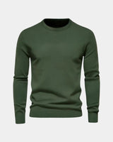 Rene | Herren Minimalistischer Pullover – Minimal Pullover Herren Clean – Armeegrün