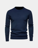 Rene | Herren Minimalistischer Pullover – Minimal Pullover Herren Clean – Marineblau