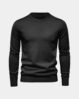 Rene | Herren Minimalistischer Pullover – Minimal Pullover Herren Clean – Schwarz