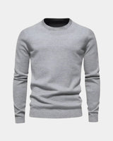 Rene | Herren Minimalistischer Pullover – Minimal Pullover Herren Clean – Hellgrau