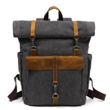 ZÜRICH | Retro Segeltuch-Rucksack – Dunkelgrau