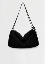 Damen Wildleder Umhängetasche – Vegane Schultertasche Elegant & Kompakt – Schwarz