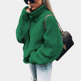 Damen Rollkragen Strickpullover | Warme – Grün