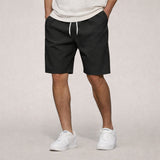 Robert | Elastischer Bund Helle Kordel Shorts – Schwarz