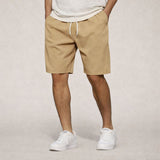 Robert | Elastischer Bund Helle Kordel Shorts – Khaki