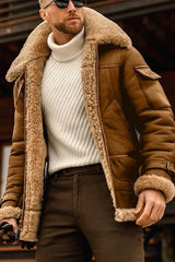 Robuste Fliegerjacke mit Kuscheligem Sherpa-Futter – Braun