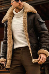 Robuste Fliegerjacke mit Kuscheligem Sherpa-Futter – Kaffee