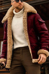 Robuste Fliegerjacke mit Kuscheligem Sherpa-Futter – Rot
