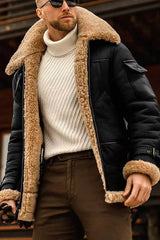 Robuste Fliegerjacke mit Kuscheligem Sherpa-Futter – Schwarz