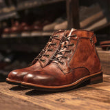 Robuste Lederstiefel für zeitlosen Stil – Braun