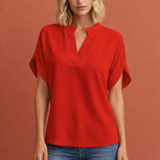 Elegante luftige Bluse für Damen mit schmeichelhaftem Schnitt | Maud – Rot