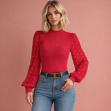 Elegante Bluse mit femininer Ausstrahlung für Damen | Martha – Rot