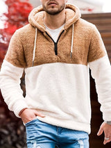 Roderick - herren fleece-pullover mit kapuze – Braun