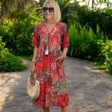 Nolwenn – Weiches, Atmungsaktives Kleid – Rot