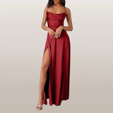 Odessa – Elegantes Satinkleid – Rot