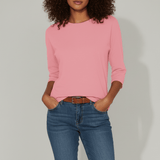 Rundhals-Shirt Mit Dreiviertelärmeln - Lucienne – Rosa