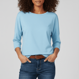 Rundhals-Shirt Mit Dreiviertelärmeln - Lucienne – Blau