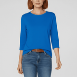 Rundhals-Shirt Mit Dreiviertelärmeln - Lucienne – Dunkelblau