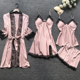 Luna - Nachtwäsche Set mit Spitze – Rosa