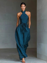 Evaria - Elegantes Maxikleid – Blau