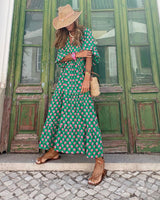 Berta – Bohemian Maxikleid – Dunkelgrün