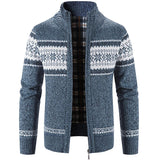 Maverick | Zip-Up Vintage Cardigan – Blau Grau