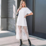 Lorient™ Maxikleid mit Transparentem Spitzenrock – Weiß