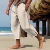 Erich – Bequeme Leinenhose Mit Elastischem Bund Für Den Sommer – Khaki