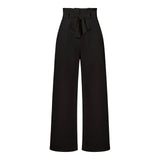 Elodie - Elegante Damenhose mit weitem Bein – Schwarz