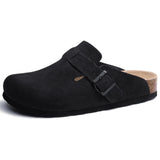 Clark Suede Komfort Clog - Karamellfarbenes Wildleder mit Ergonomischem Kork-Fußbett – Leder-Aprikose