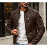 Lorcan - Bikerjacke mit Reißverschluss – Braun
