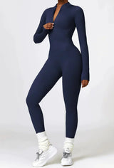 Athlora | Seamless Fit Aktiver Jumpsuit – Blauw
