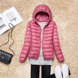 Daunenjacke Damen Leicht Mit Kapuze | Kompakt Und Gefüttert – Rosa
