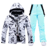 Damen Winter Skianzug | Jacke und Hose – Schwarz / Blau