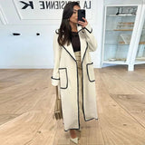 Esmeralda - kuscheliger langer damen-trenchcoat – Weiß
