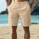 Lässige leichte Sommerweb-Shorts für Männer – Khaki