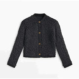 Amra - Teddy-Strickjacke – Schwarz