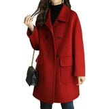 Lorilee - eleganter wintermantel – Rot