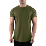 Herren Bequem Slim Fit T-Shirt | Rundhals – Olive