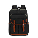 Unisex Vintage Groß Wasserdicht Rucksack | Canvas – Schwarz
