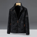 Unisex Modische Fleece Jacke | Warme – Schwarz (Herren)