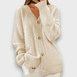 Erelia – Strickcardigan mit Knopfleiste – Beige