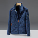 Unisex Modische Fleece Jacke | Warme – Dunkelblau (Herren)