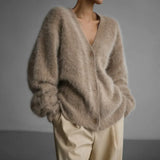 Lacen – Hochwertiger Mohair-Cardigan – Khaki