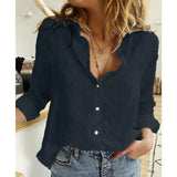 Allegra – Elegante Leinenbluse – Schwarz
