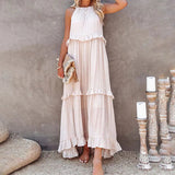 Munalisa - Maxikleid Mit Rüschen – Beige
