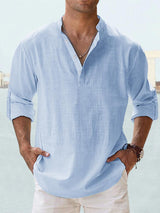 Eckhard | Herren Sommer Hemd | Langarm – Hellblau