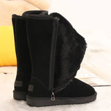 Winterstiefel mit reißverschluss und weichem futter – Schwarz