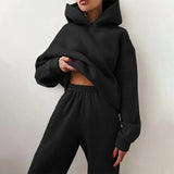 Betta – Baumwoll-Hoodie und Jogginghose – Schwarz
